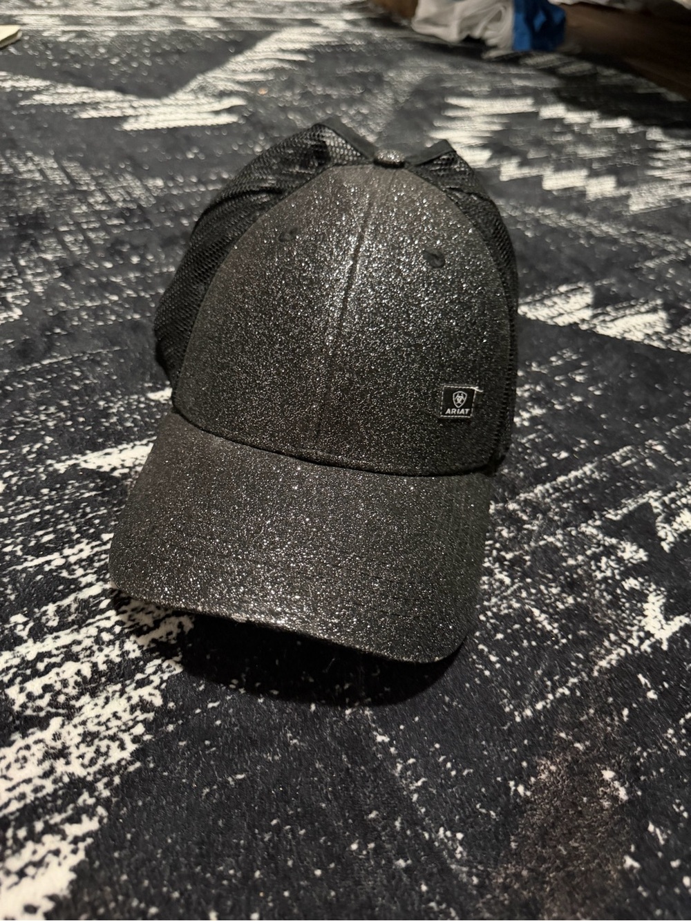 Ariat Black Glitter Mesh Trucker Cap